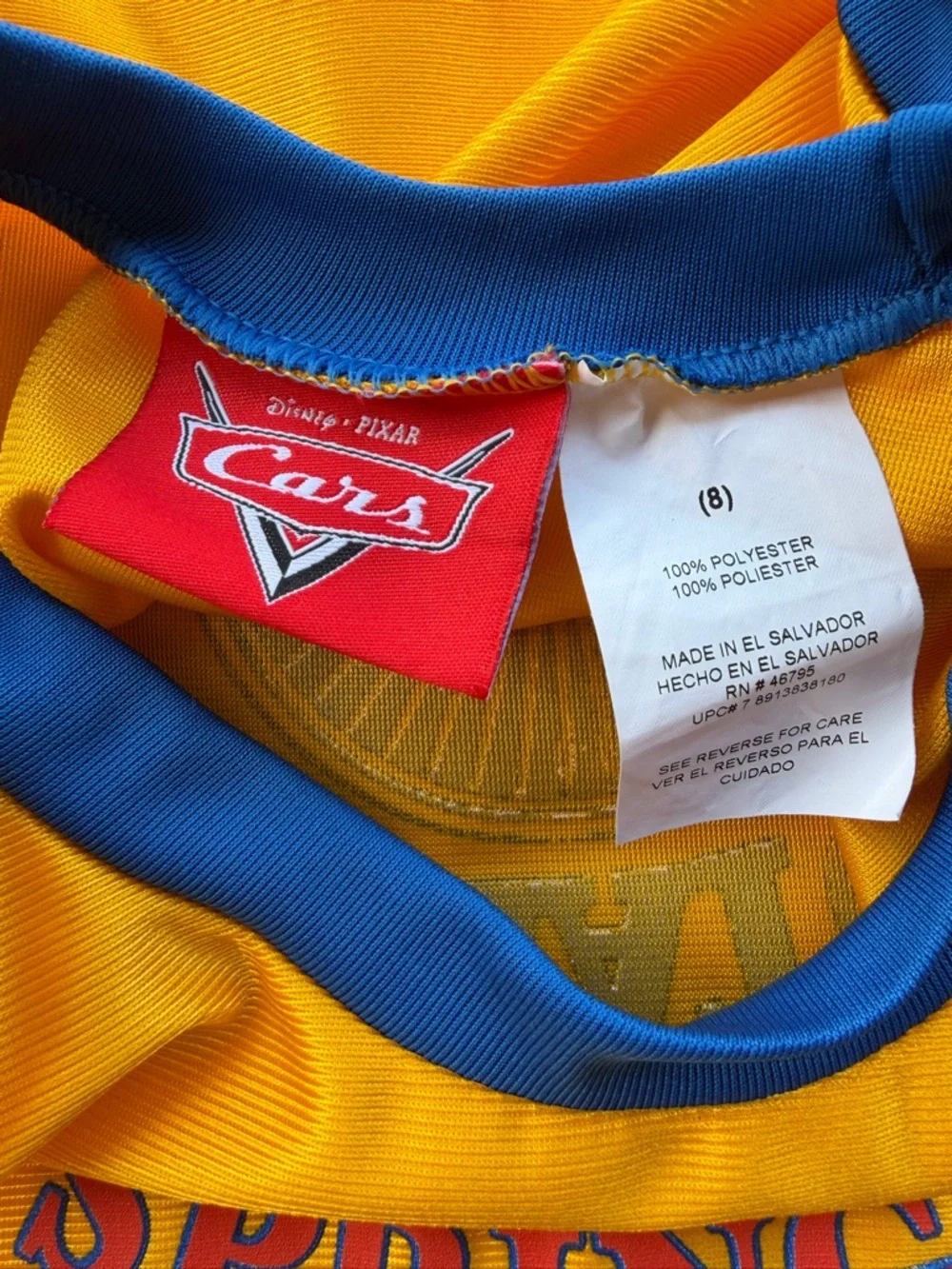 Disney Cars Radiator Springs Yellow & Blue Kids One-Piece Tank Size 8 - Picture 4 of 5